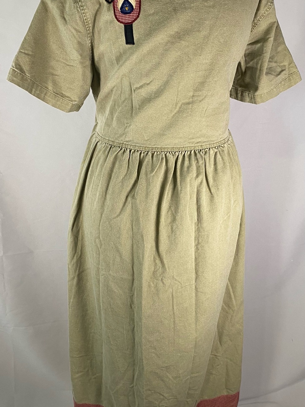 Sunbelt Olive Green Button-Front Maxi Dress with Embroidered Patch - Picture 6 of 11